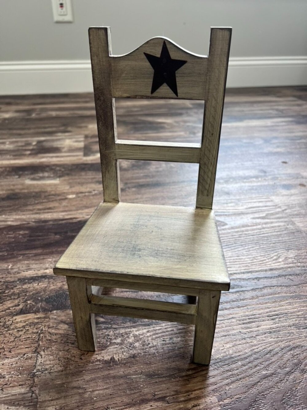 Primitive Mini Wooden Chair Black Star Farmhouse Country Decor